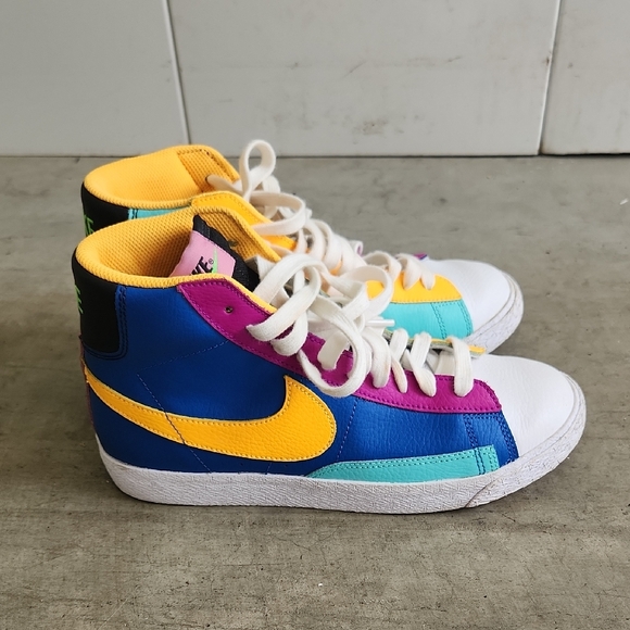 NIKE BLAZE MID  BATTLE BLUE MULTICOLOR CZ9441-400 SNEAKERS US 6Y - Picture 4 of 7